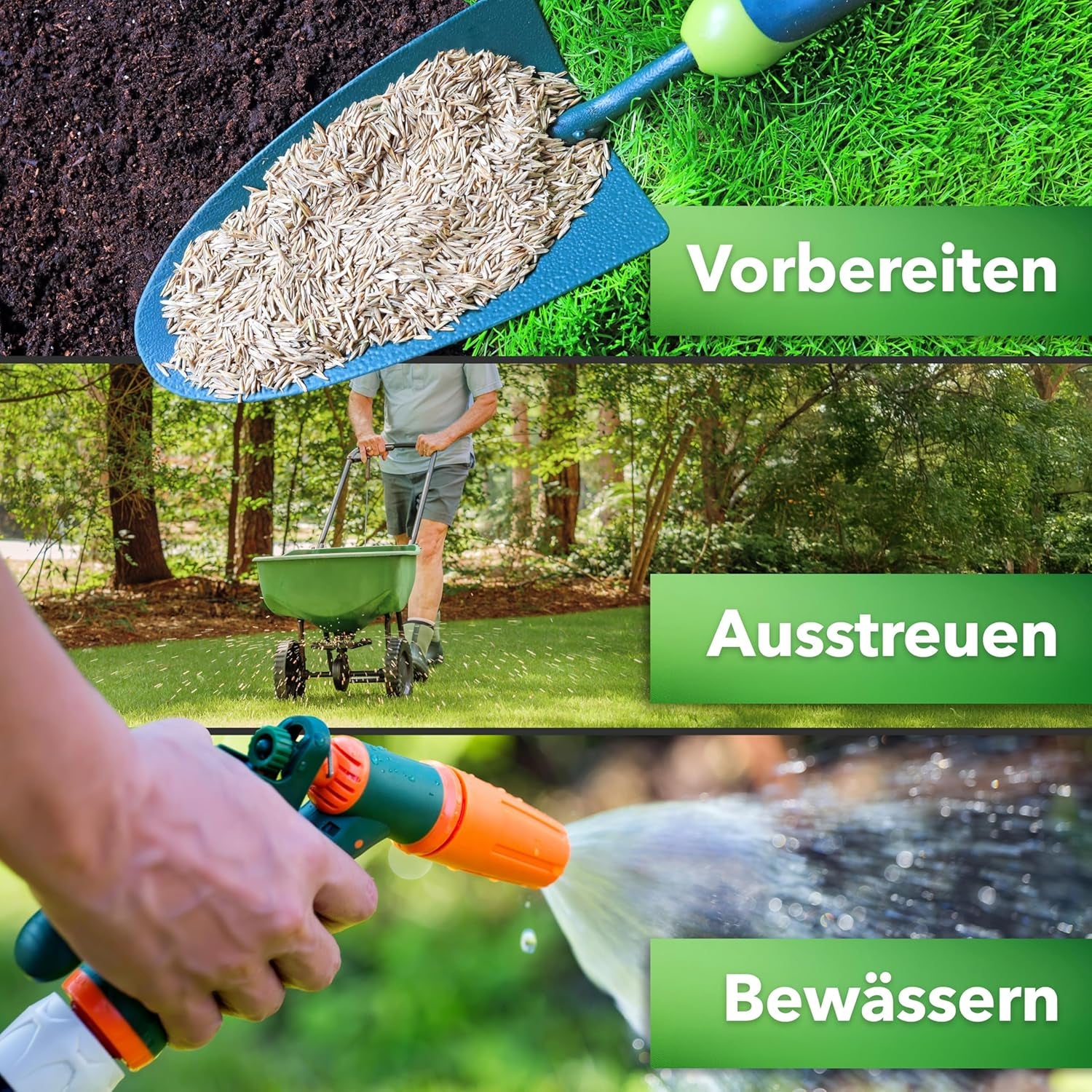 Hesa Gartenrasen Universal, 5 Kg Für Ca 175 M², Qualitäts-Rasensamen Für Hausgärten Und Restflächen, Pflegeleicht Und Schnellkeimend