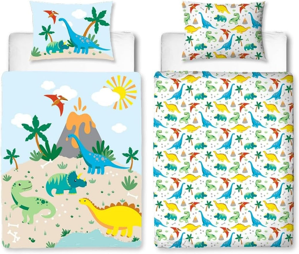 Linge de lit enfant, coton Linge de lit - enfant Naty Shop 100 X 135 + 40 X 60 Flanelle Dino
