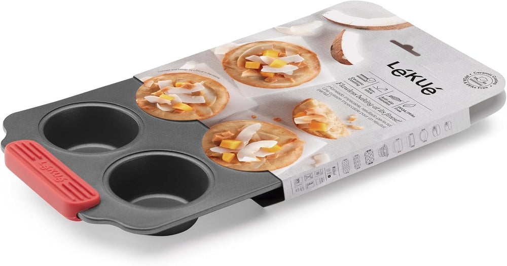 Lékué Muffin-Backform, Antihaftbeschichte, Metall, 6 Mulden Moules et plaques à pâtisserie Naty Shop