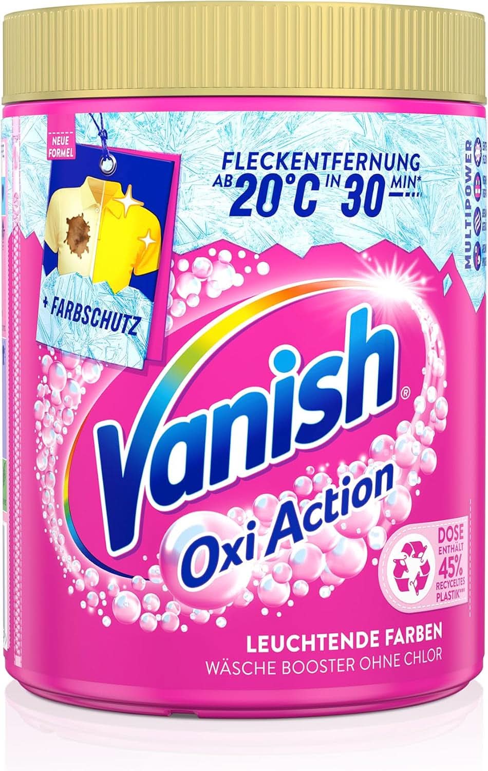 Vanish Oxi Action Powder Pink - 1,125 Kg - poudre détachante et améliorant le linge sans chlore - pour linge coloré Détergents à lessive Naty Shop