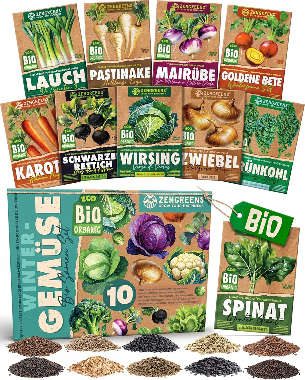 Graines de basilic biologiques dans un ensemble de 6 - 6 graines de basilic pour une culture facile dans le jardin, le balcon ou le parterre surélevé - Graines de plantes - Semis