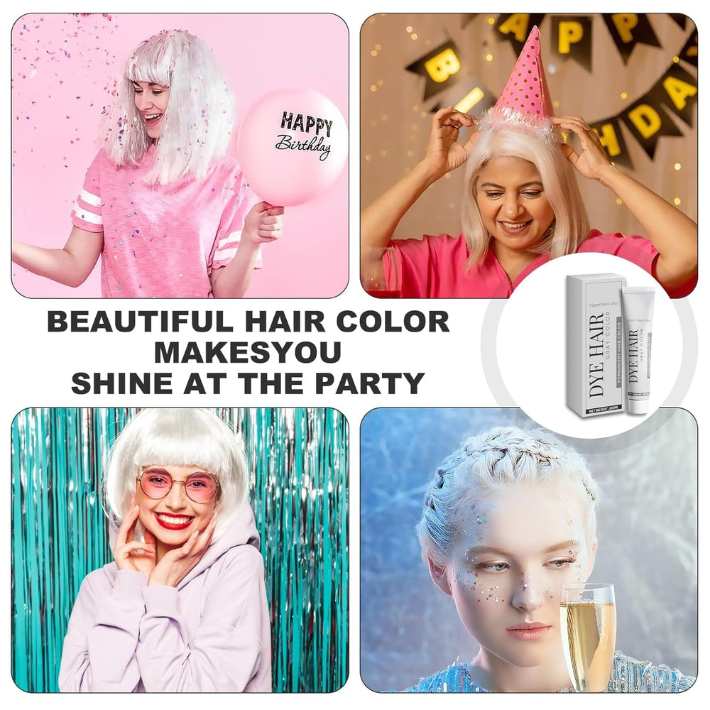 Teinture pour cheveux Gris Argent Teinture pour cheveux Gris Argent Teinture pour cheveux Argent Naturel Unisexe Teinture pour cheveux Gris clair Couleur Argent Crème pour tous les types de cheveux (100 ml) Teinture pour cheveux Naty Shop