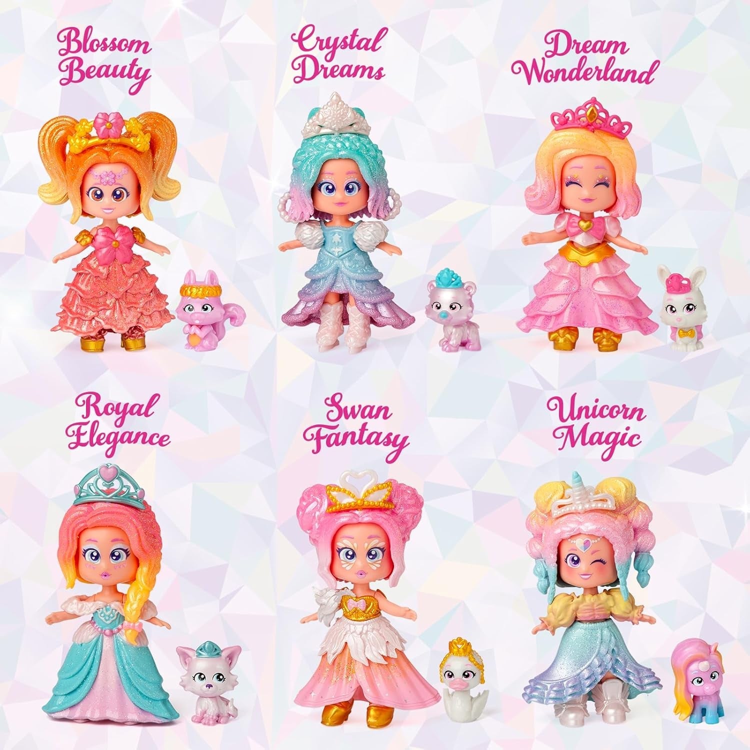 Serie Princess, Crystal Dream – Sammelpuppe aus der Princess-Serie. Enthält Puppe, Set aus Kleidung und Schuhen mit Prinzessinnen-Thema, Zubehör und Haustier. 1 Puppe, 3 Verschiedene