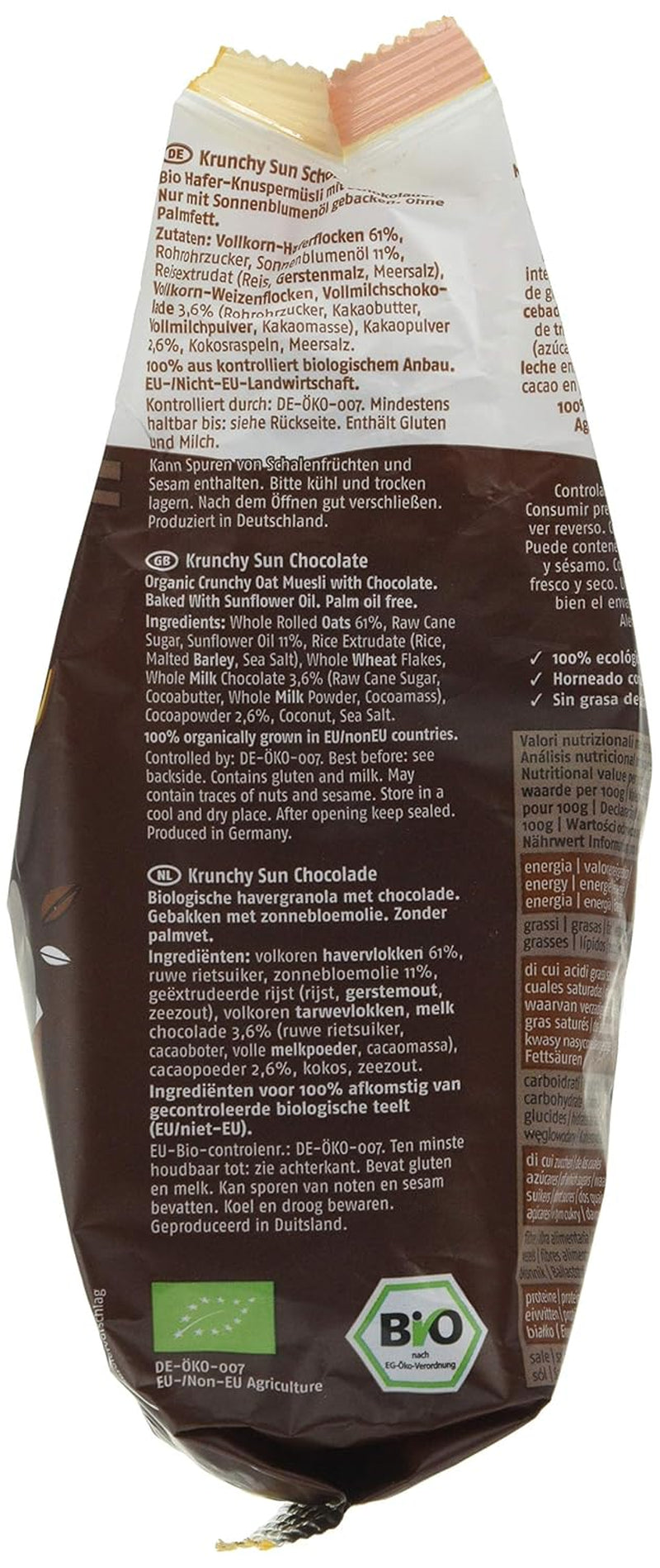 Barnhouse Krunchy Soleil | Muesli au chocolat | Écologique | Végétarien, 375 grammes