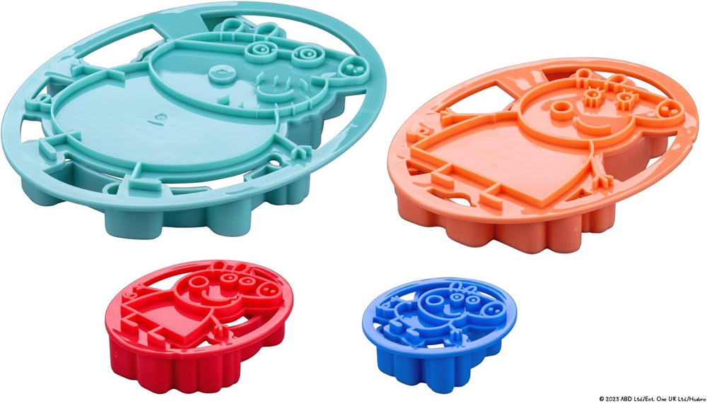 Dr. Oetker Peppa Pig Emporte-pièces à gaufrer – Ensemble de 4 pièces pour une pâtisserie créative, facile à utiliser – Parfait pour les biscuits et le fondant, durable et passe au lave-vaisselle