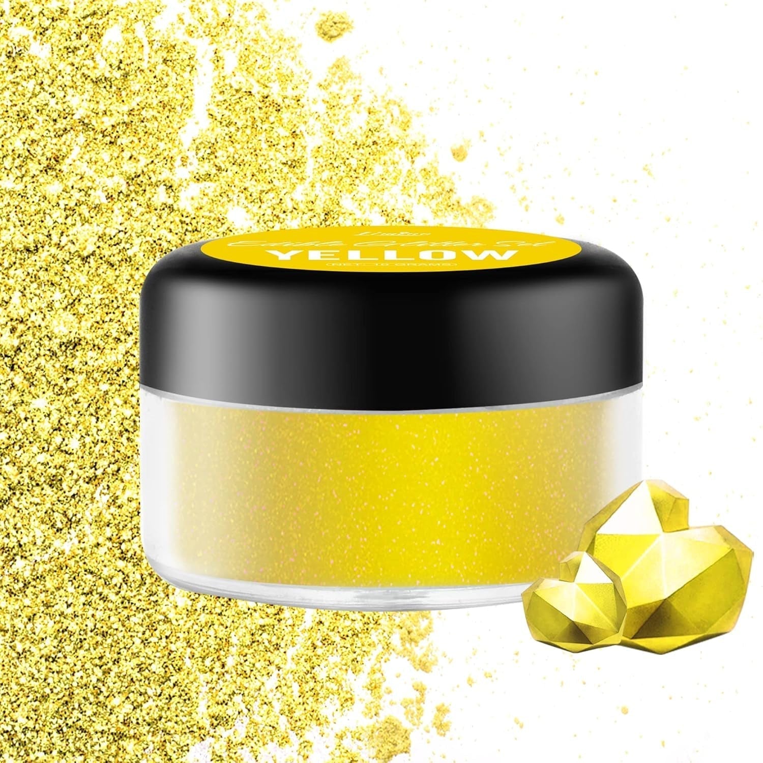 Paillettes comestibles, 10 grammes, différentes couleurs Glitter Naty Shop Jaune