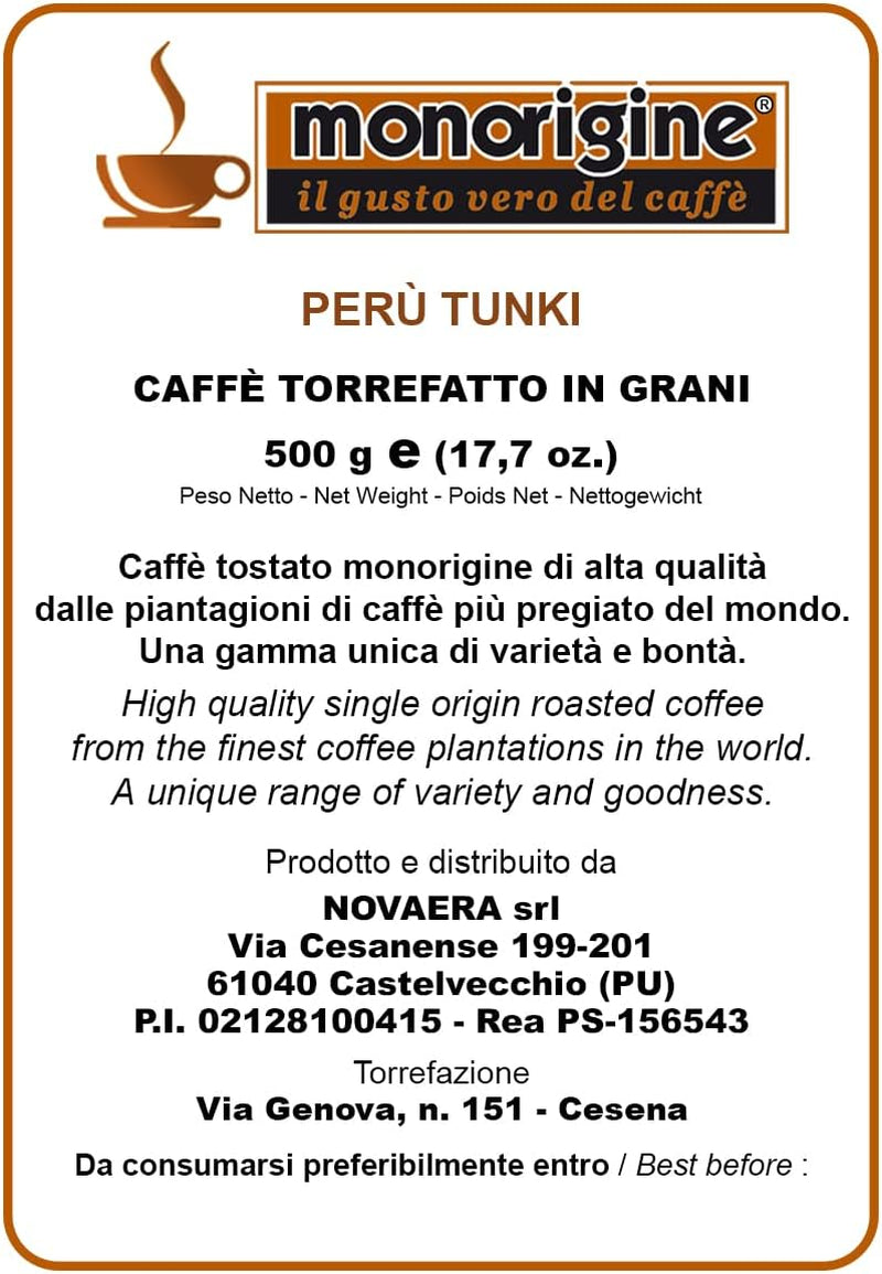 Café en grains Arabica Pérou Tunki - 500 gr