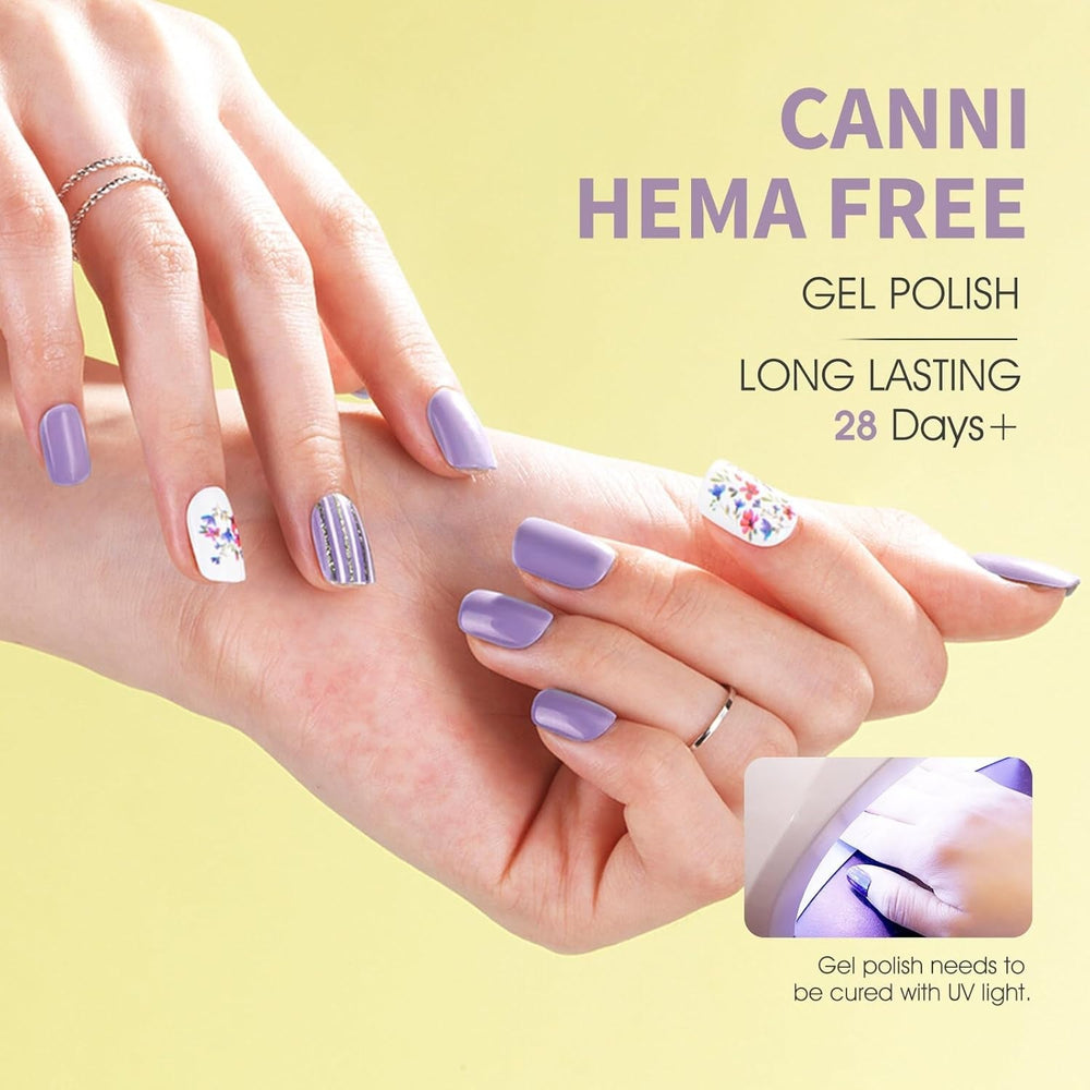 Vernis à ongles gel CANNI, semi-permanent, violet foncé, vernis à ongles, gel UV, trempage, manucure