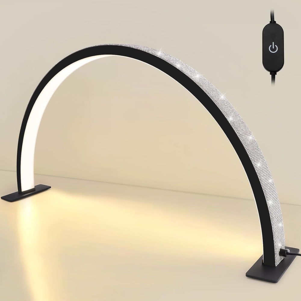 Kalolary Lampadaire, Lash Lumière Pour Extensions De Cils Regglable À 360°, 3000K-6000K Demi-Lune Lamp, Lamp De Beauté (Lampe demi-lune)