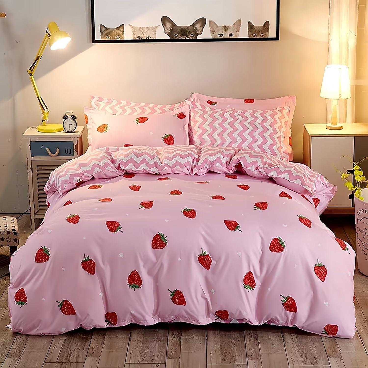 Parure de lit pour enfants et adolescents, différents modèles Linge de lit - enfants Naty Shop Multicolor6 Double（200×200Cm）