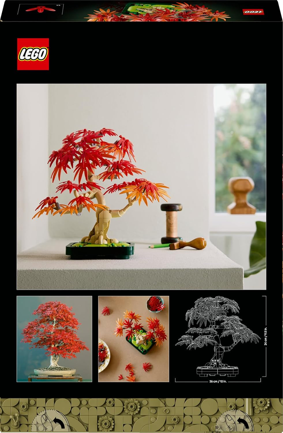 LEGO Botanicals Érable rouge du Japon - Bonsaï - Kit de plantes artificielles avec feuilles rouges et oranges, plus bol - Décoration d'intérieur - Idée cadeau pour adultes - 10348 Jeux de construction Besuche den LEGO-Store
