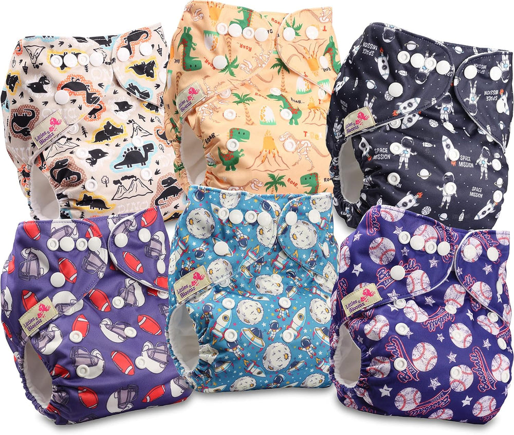 Littles and Bloomz FLP2-0406 Couche réutilisable avec clip standard, 4 couches