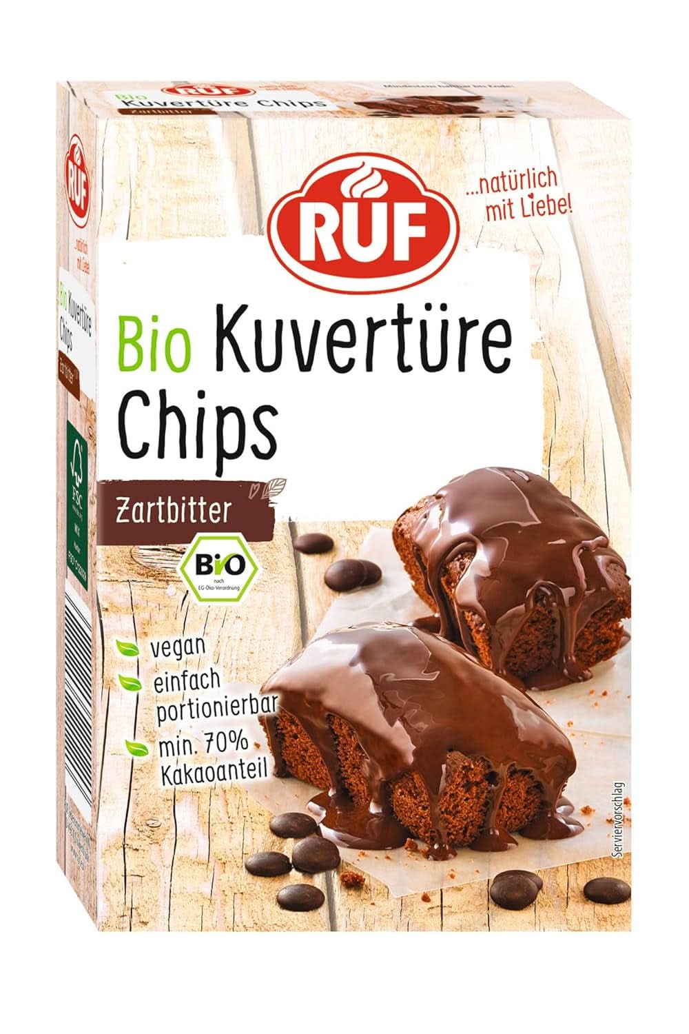 RUF Couverture Chips Ruby, 100 grammes Glaçages et Décor Naty Shop 150 grammes Chocolat Noir
