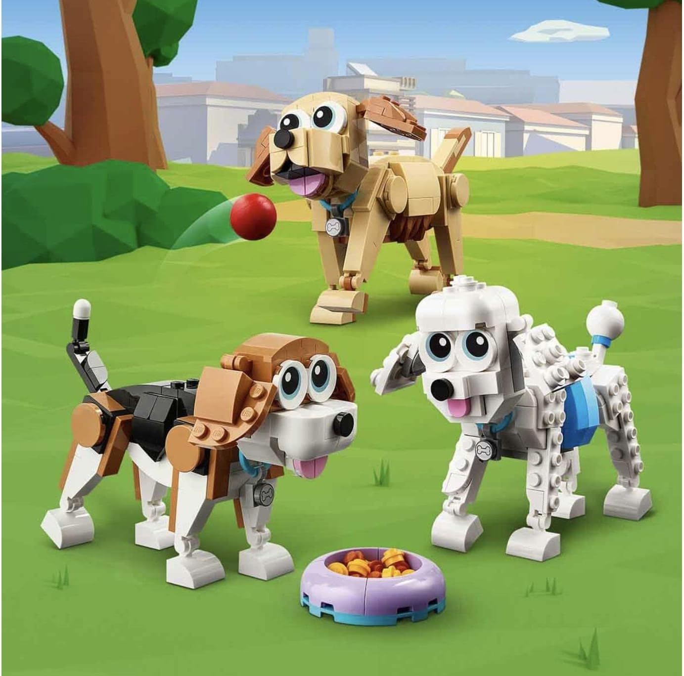 LEGO 31137 Creator Ensemble chien mignon 3 en 1 avec figurines d'animaux teckel, carlin, caniche et plus, jouet pour enfants à partir de 7 ans, cadeau pour les amoureux des chiens Besuche den LEGO-Store