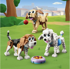 LEGO 31137 Creator Ensemble chien mignon 3 en 1 avec figurines d'animaux teckel, carlin, caniche et plus, jouet pour enfants à partir de 7 ans, cadeau pour les amoureux des chiens Besuche den LEGO-Store