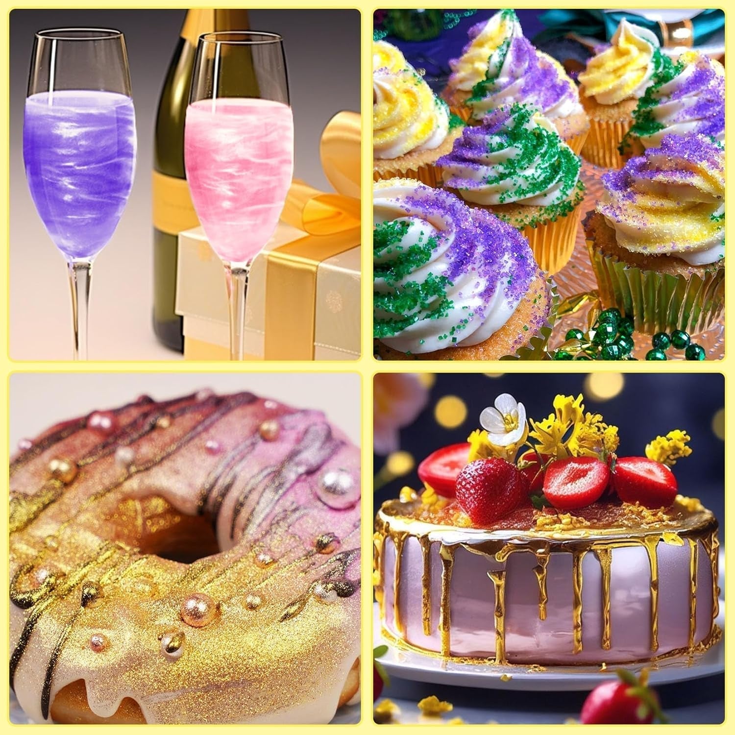 Kicofood, paillettes comestibles, 5 grammes, différentes couleurs Glitter Naty Shop