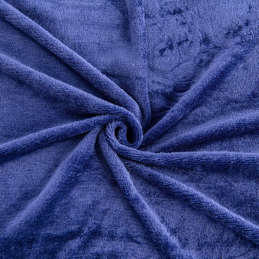 Couverture polaire Kono Sherpa, 150 x 200 cm, douce, confortable, moelleuse, réversible, microfibre, couvertures fixes pour lit, canapé, canapé (bleu marine, double/double) Lits et couvertures Besuche den KONO-Store