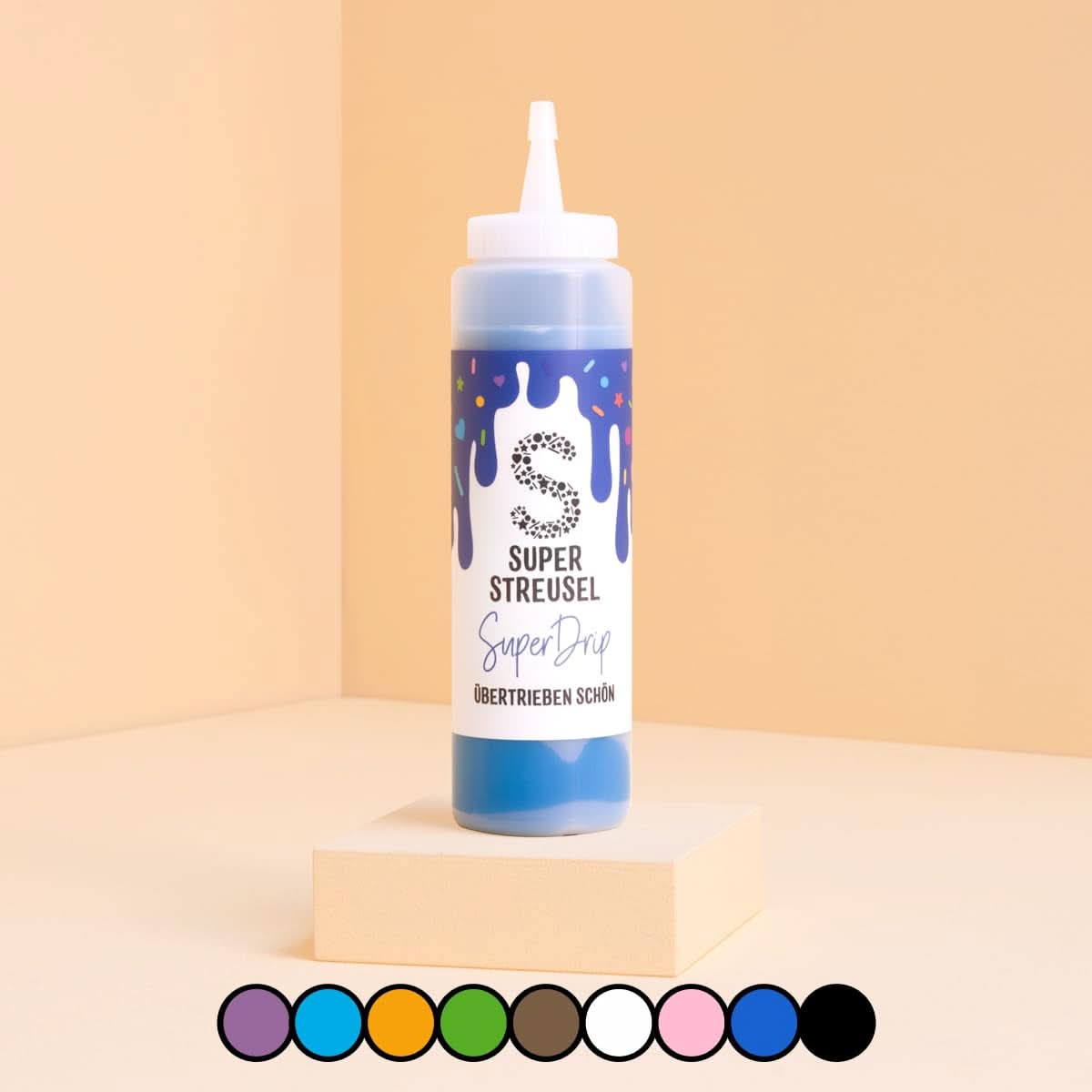 Super Drip Black Cake Glaze Cake Fondant Chocolat 300 grammes Glaçages et Décor Naty Shop Bleu Foncé