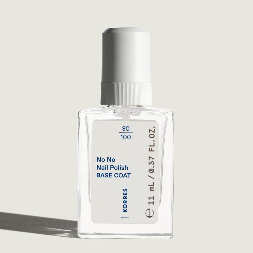 KORRES Base de vernis à ongles No No - Base 10 % végétalienne sans démoulage, pour une couleur longue tenue et résistante aux éclats, 11 ml - Ongles naturellement manucurés, sans substances nocives