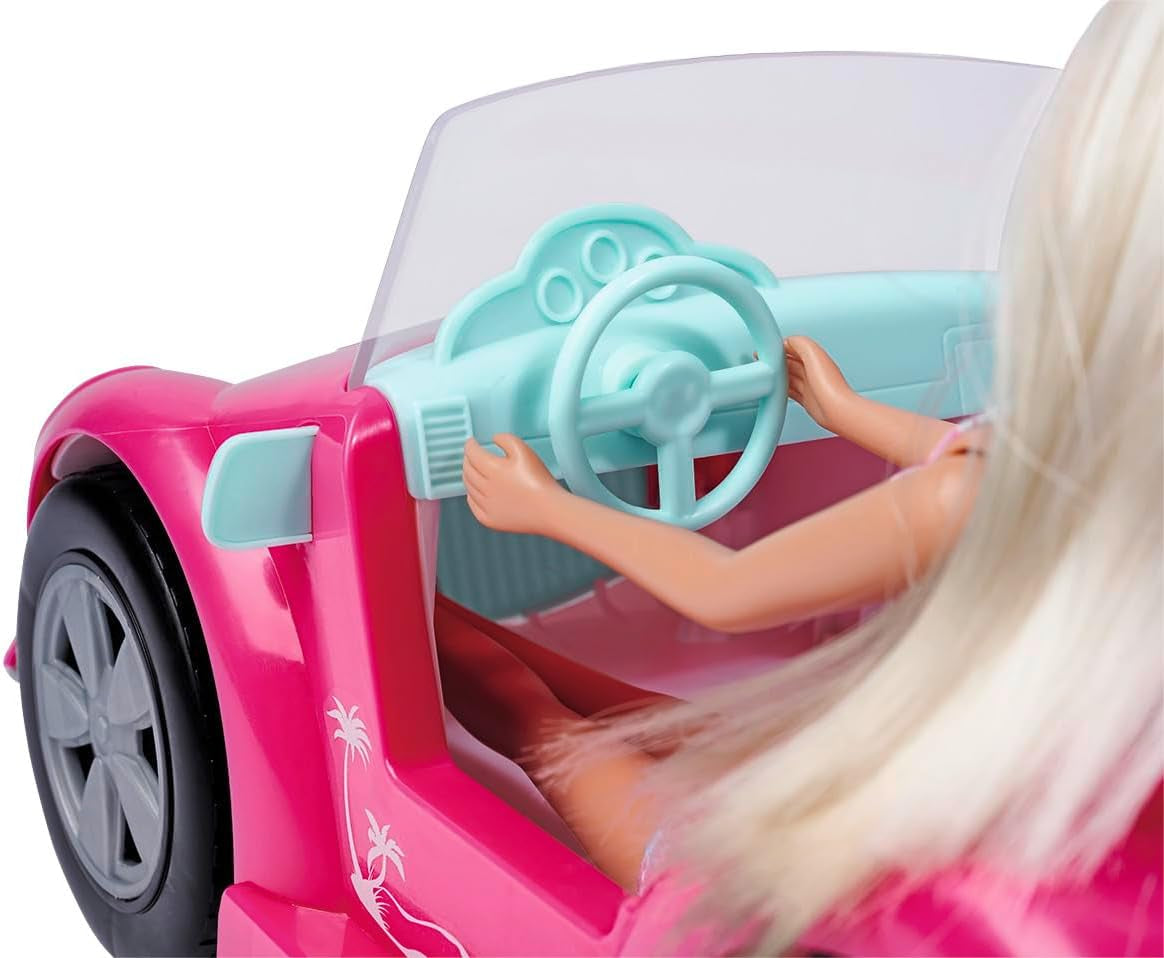 Simba Steffi Love Beach Car Doll en tenue d'été cool avec poussette de plage 29 cm, à partir de 3 ans