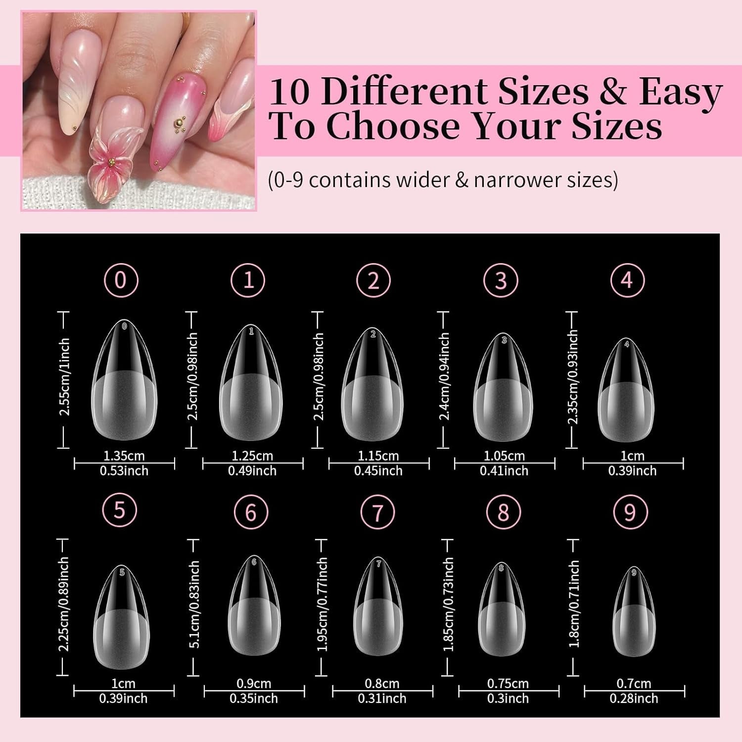 Ongles courts à couverture complète 120 pièces bouts d'ongles courts en forme d'amande bouts d'ongles courts en forme d'amande en gel souple 12 tailles bouts d'ongles courts préformés semi-mats pour ongles en gel