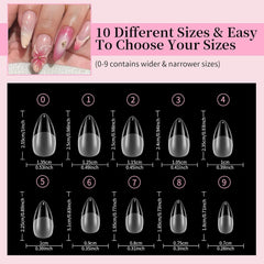 Ongles courts à couverture complète 120 pièces bouts d'ongles courts en forme d'amande bouts d'ongles courts en forme d'amande en gel souple 12 tailles bouts d'ongles courts préformés semi-mats pour ongles en gel