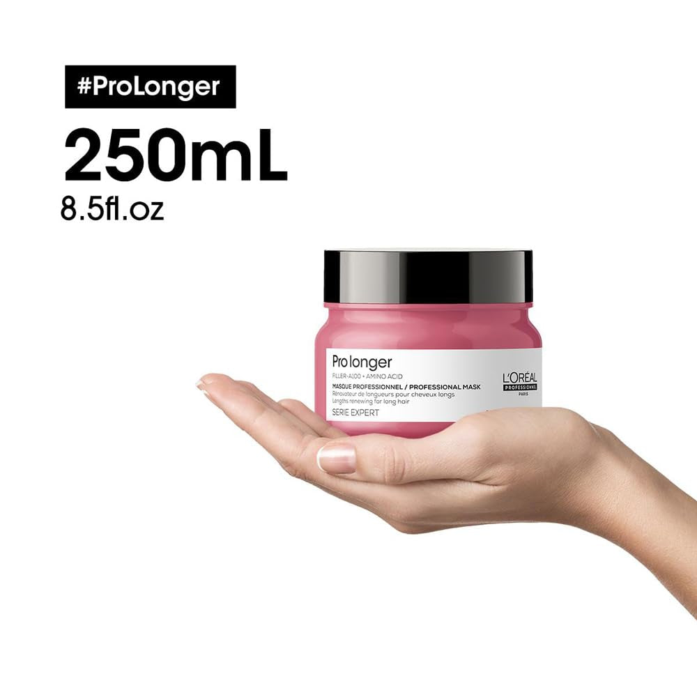 L'Oréal Professionnel Masque Fortifiant Capillaire pour Cheveux Longs et Fins avec Filler A-100 et Acides Aminés, Série Expert, Pro Longer Mask Hair Mask Naty Shop