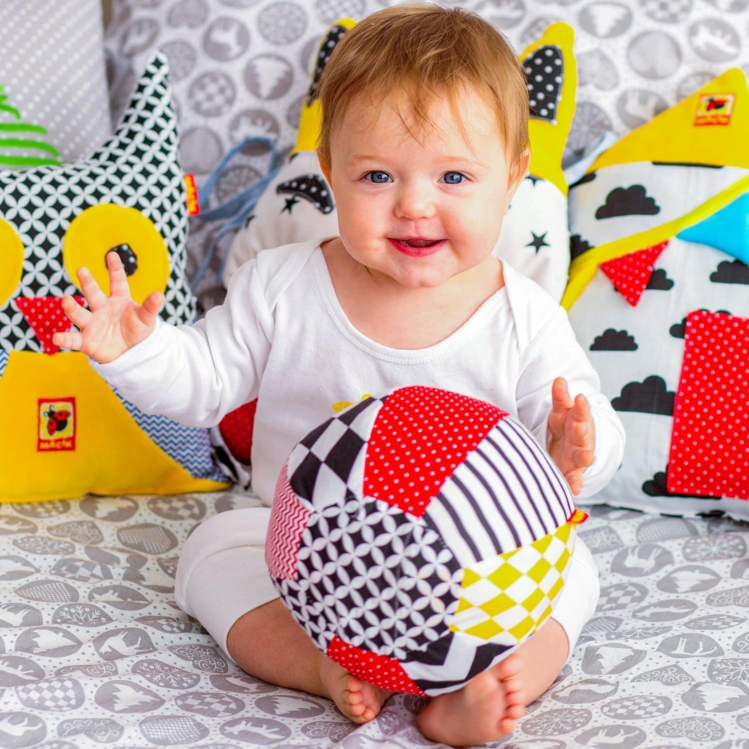 magdum 2 set jeu de cube bébé + balle en tissu - jouet de motricité à partir de 1 an - jouet pour enfant 6 mois - jouet Montessori - jouet éducatif 1 an - cadeau pour enfant - balle pour enfant - cube pour enfant - cadeaux pour enfants Jouets Bebe Naty Shop