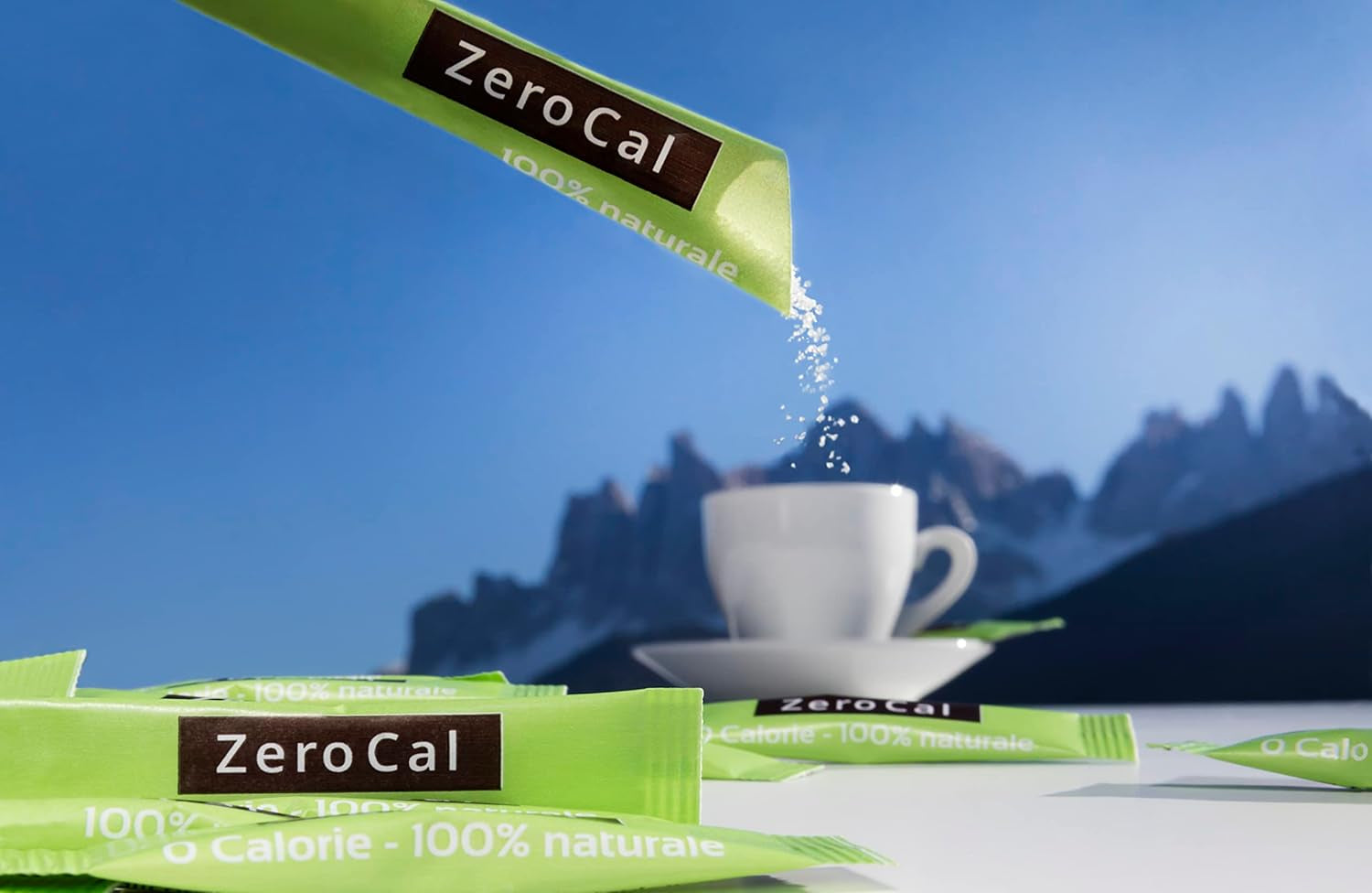 Zerocal - 1:1 (Érythritol + Stevia) 100 Sticks Je 3 G | Idéal pour sucrer le café, le thé et d'autres boissons Gleiche Süßkraft Von Zucker | Sans gluten, végétalien, sans OGM | Calorien et IG = 0 Édulcorants Naty Shop