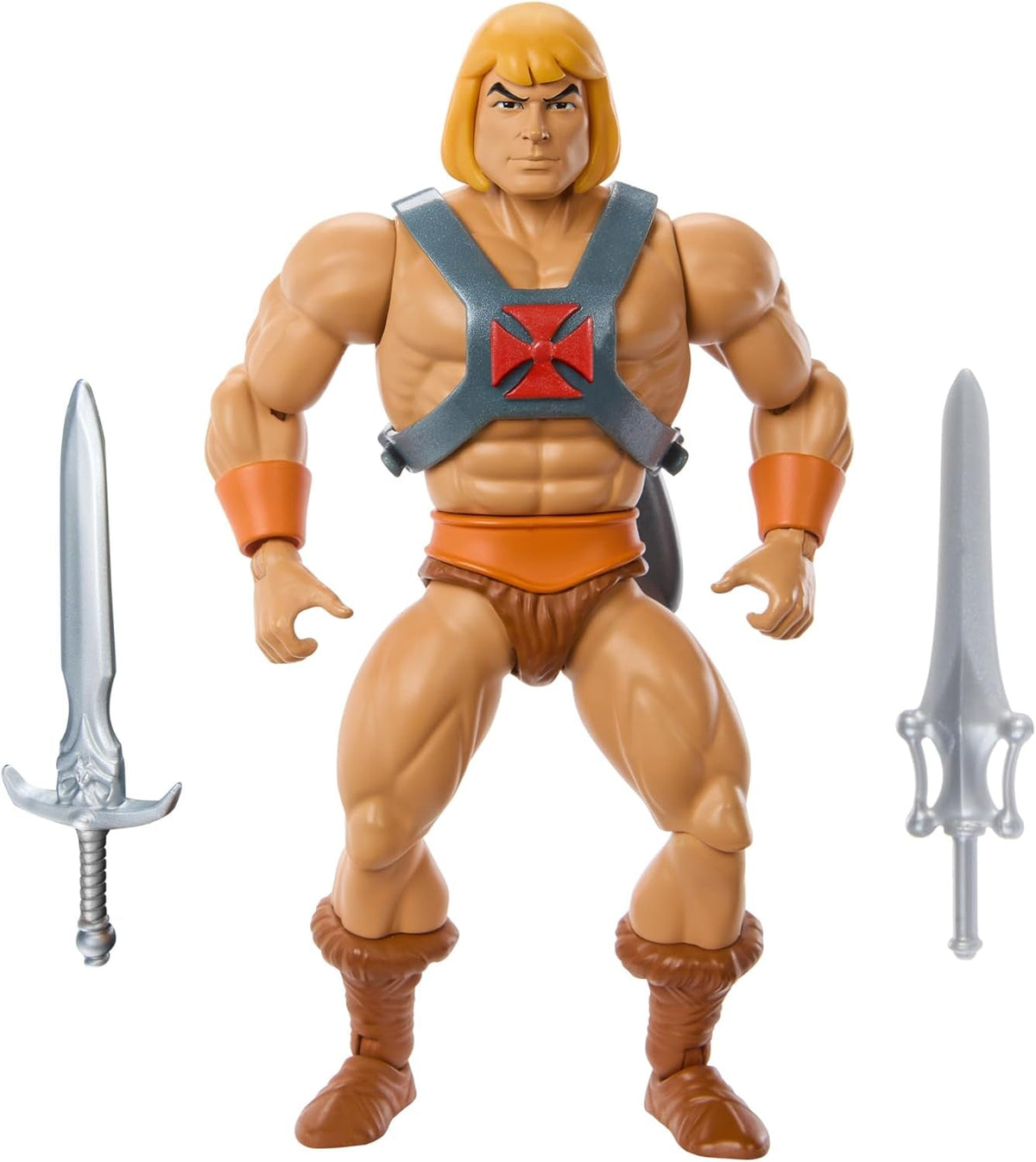 Jouet Masters of the Universe Origins, figurine He-Man de la collection Cartoon, échelle réelle, env. Héros de 14 cm de haut avec armure 2 épées et mini BD HYD17 Figurines Naty Shop Titre par défaut