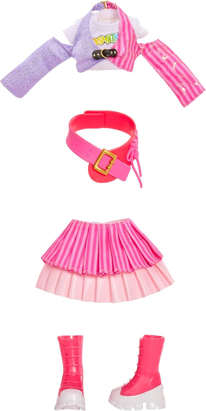 Rainbow High Junior High Rock Band - Bella, Pink - 23 cm Modepuppe mit Bassgitarre, Individuell mit Aufklebern Gestaltbar, Beweglich, Süßes Spielzeug für Kinder ab 4 Jahren