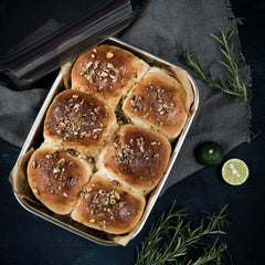 CANDL Cuitisan (Flora) Pot de conservation alimentaire en acier inoxydable avec couvercle à clip, rectangulaire, adapté au micro-ondes + four, pot de conservation, EC7-SS10 2800 ml Boîtes de conservation alimentaire Naty Shop