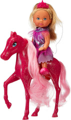 Simba 105738667 - Evi Love Little Fairy & Pony, Spielpuppe als Prinzessin mit Fantasie Pferd, 12cm, ab 3 Jahre
