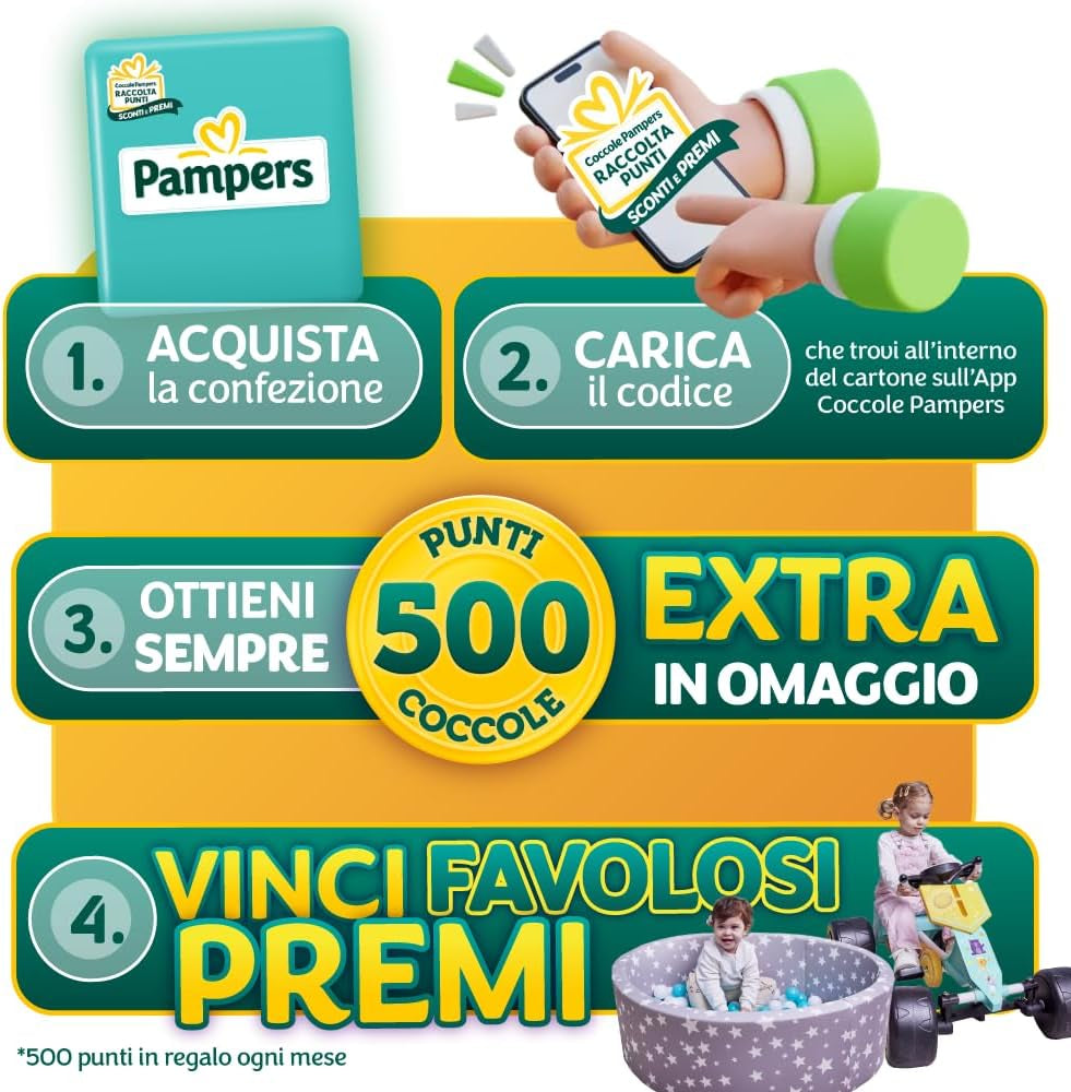 Pampers Baby Dry XL Taille 6 (15-30 kg), 111 couches + 500 points câlins supplémentaires gratuits