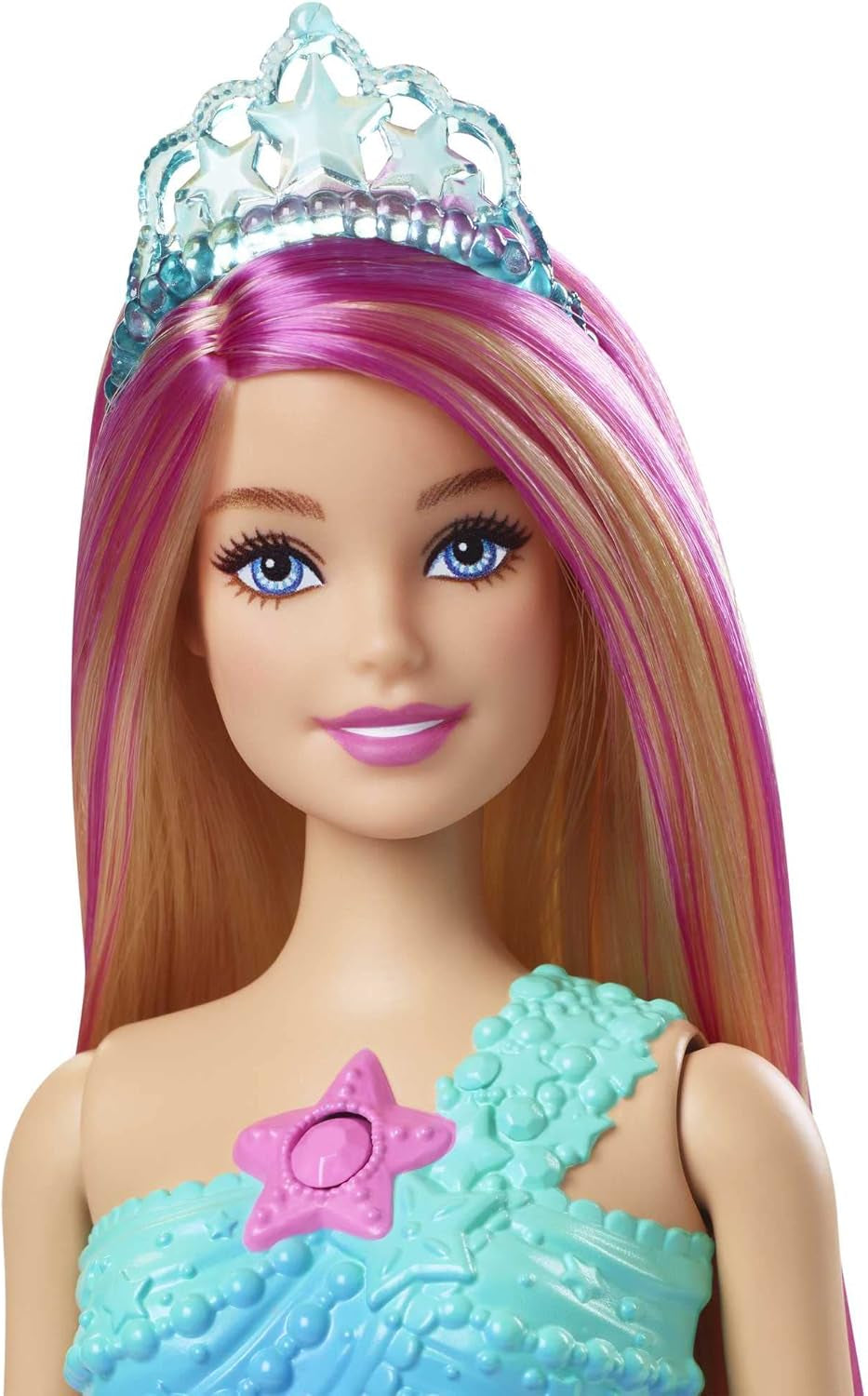 Barbie Dreamtopia Poupée sirène lumineuse magique aux cheveux blonds, poupée Barbie avec queue de sirène, convient comme cadeau pour les enfants de 3 ans et plus, HDJ36