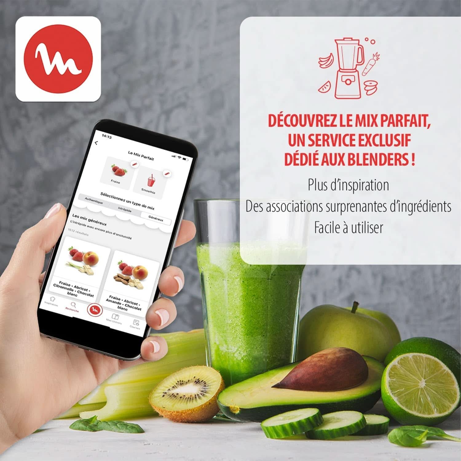 Mélangeur Blend&Go LM1B1D 300 W, mixeur à smoothie avec 750 ml d'étoffe d'art, flacons de transport de 750 ml inclus, 4 abnehmbaren Klingen, Edelstahlobreflchen Mother and Child Naty Shop