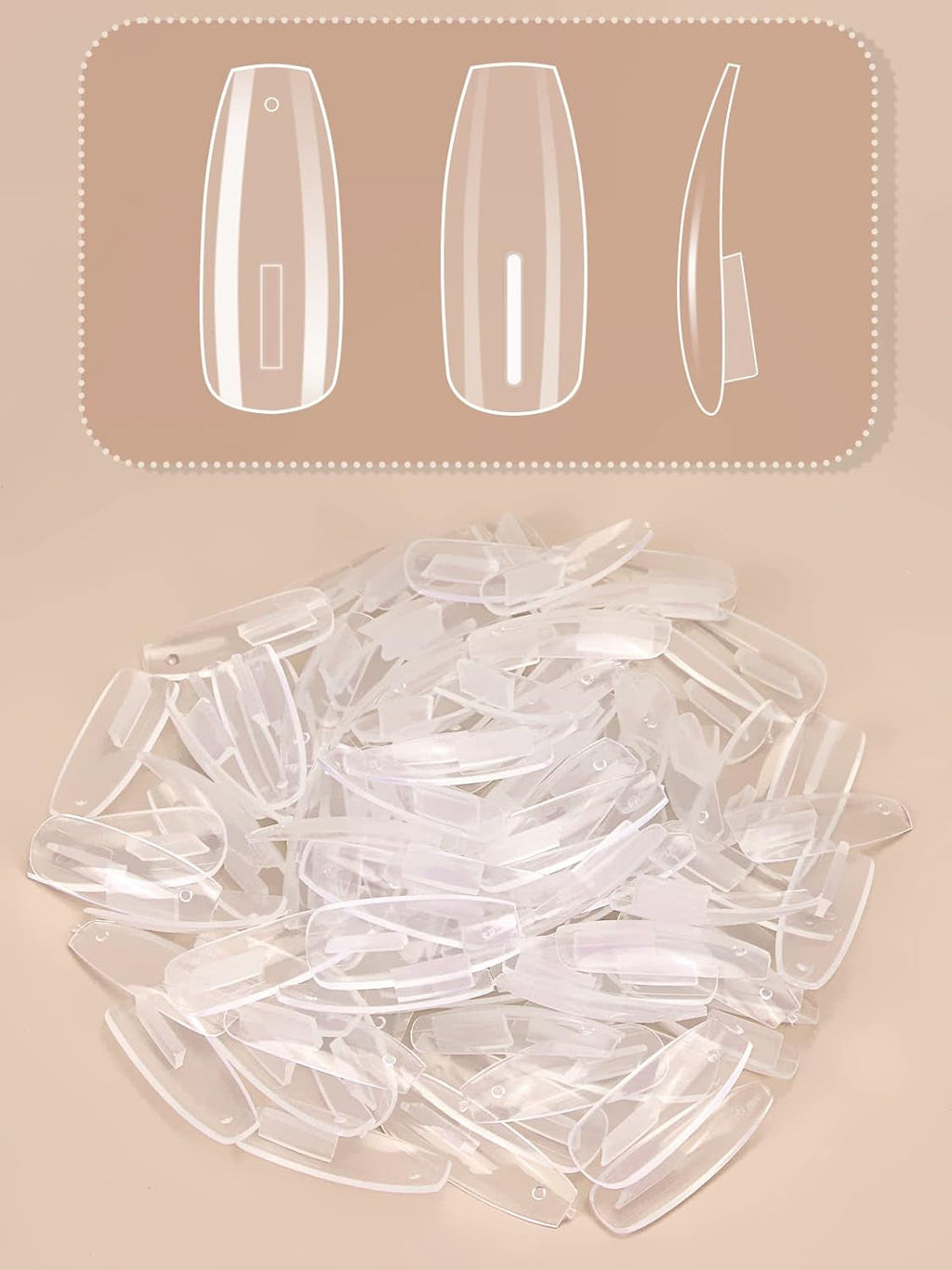 200 buc vârfuri transparente de unghii de schimb: Vârfuri de unghii acrilice pentru exersarea mâinii pentru designul unghiilor