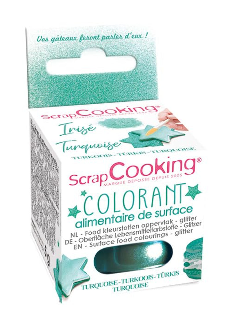 Scrapcooking - Colorant Alimentaire Vert Citron - Poudre Pailletée Comestible pour Surfaces - Pour Gâteaux, Biscuits, Macarons, Chocolat et Fudge - Vert Citron - 4087