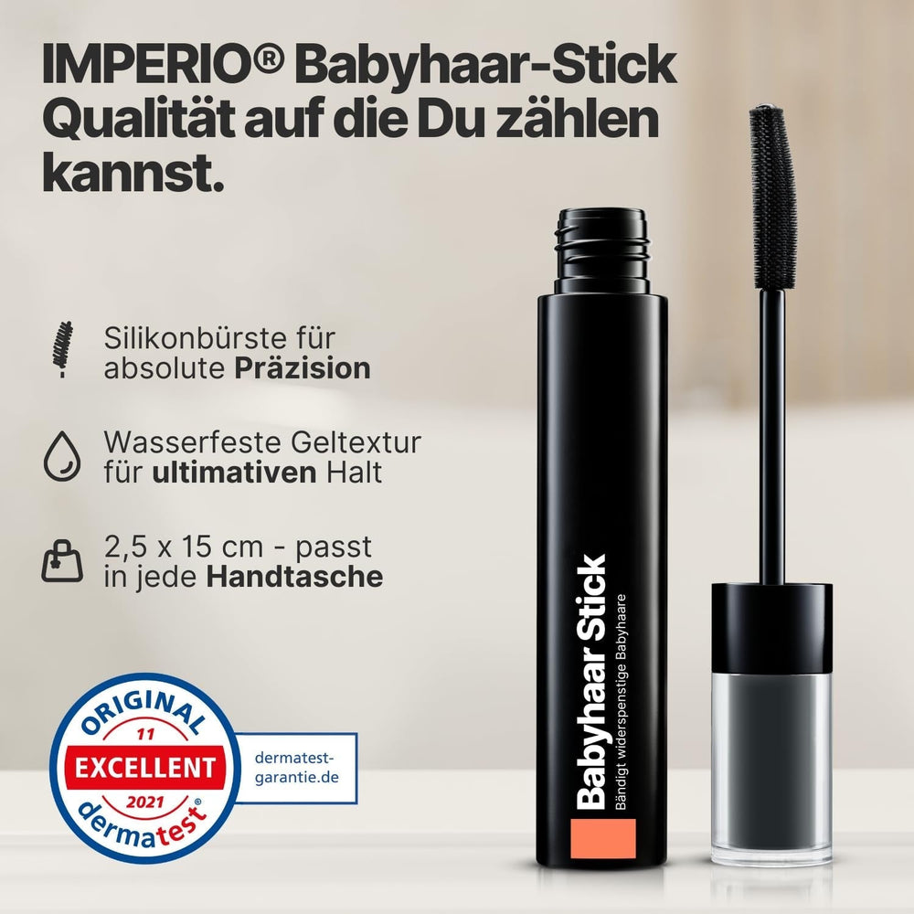 IMPERIO Hair Finishing Stick for Baby Hair - Mascara premium pour cheveux de bébé pour dompter les cheveux fins et cassés - 12 ml Teinture Transparente Naty Shop