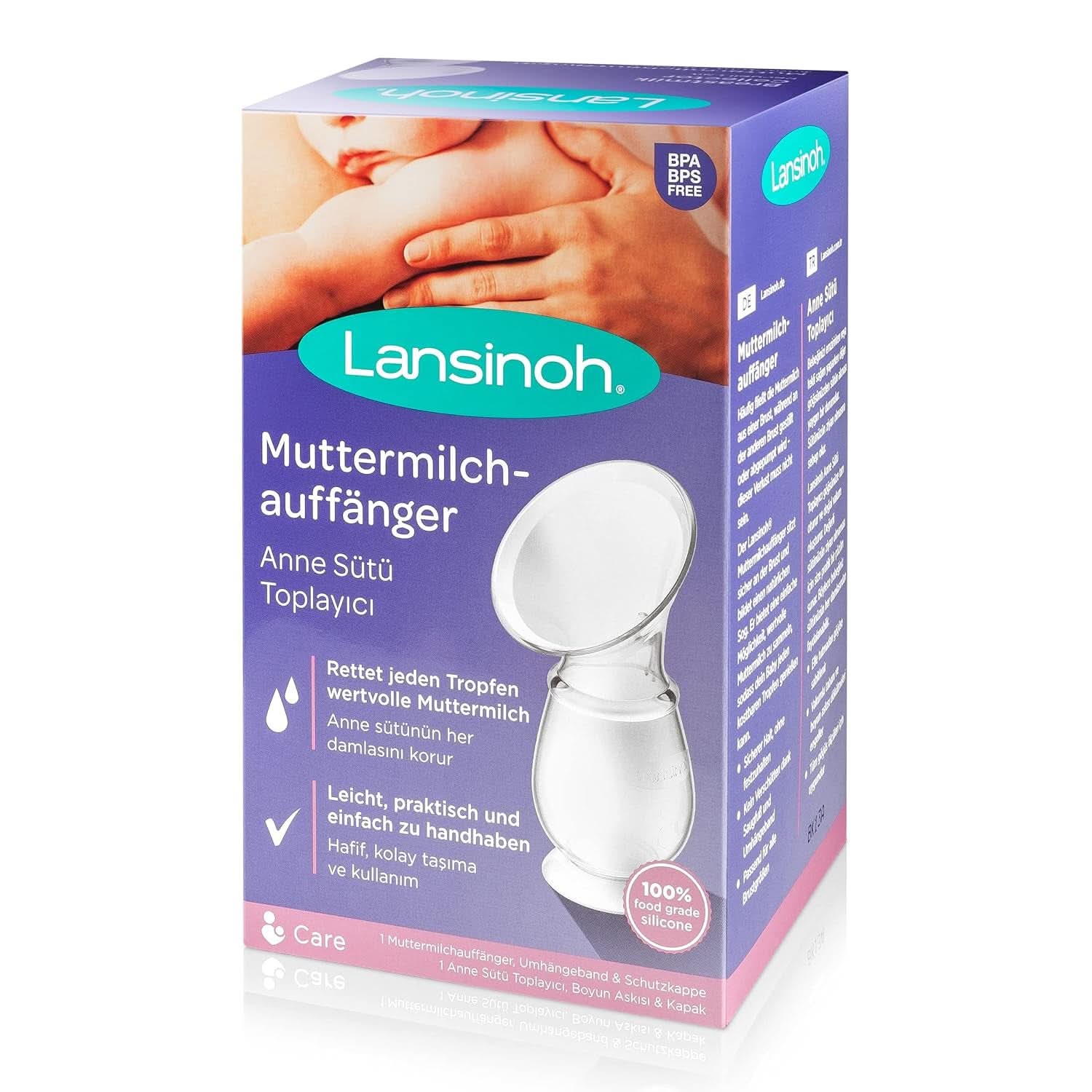 Lansinoh Silikon Milchpumpe & Muttermilchauffänger - Angenehmes & Extrem Weiches Silikon - Rettet Jeden Tropfen Muttermilch - Alternative Zu Milchauffangschalen, 1 Stück (1Er Pack) Accesorii Hrana si Alaptare Bebe Naty Shop Single Vorgängermodell