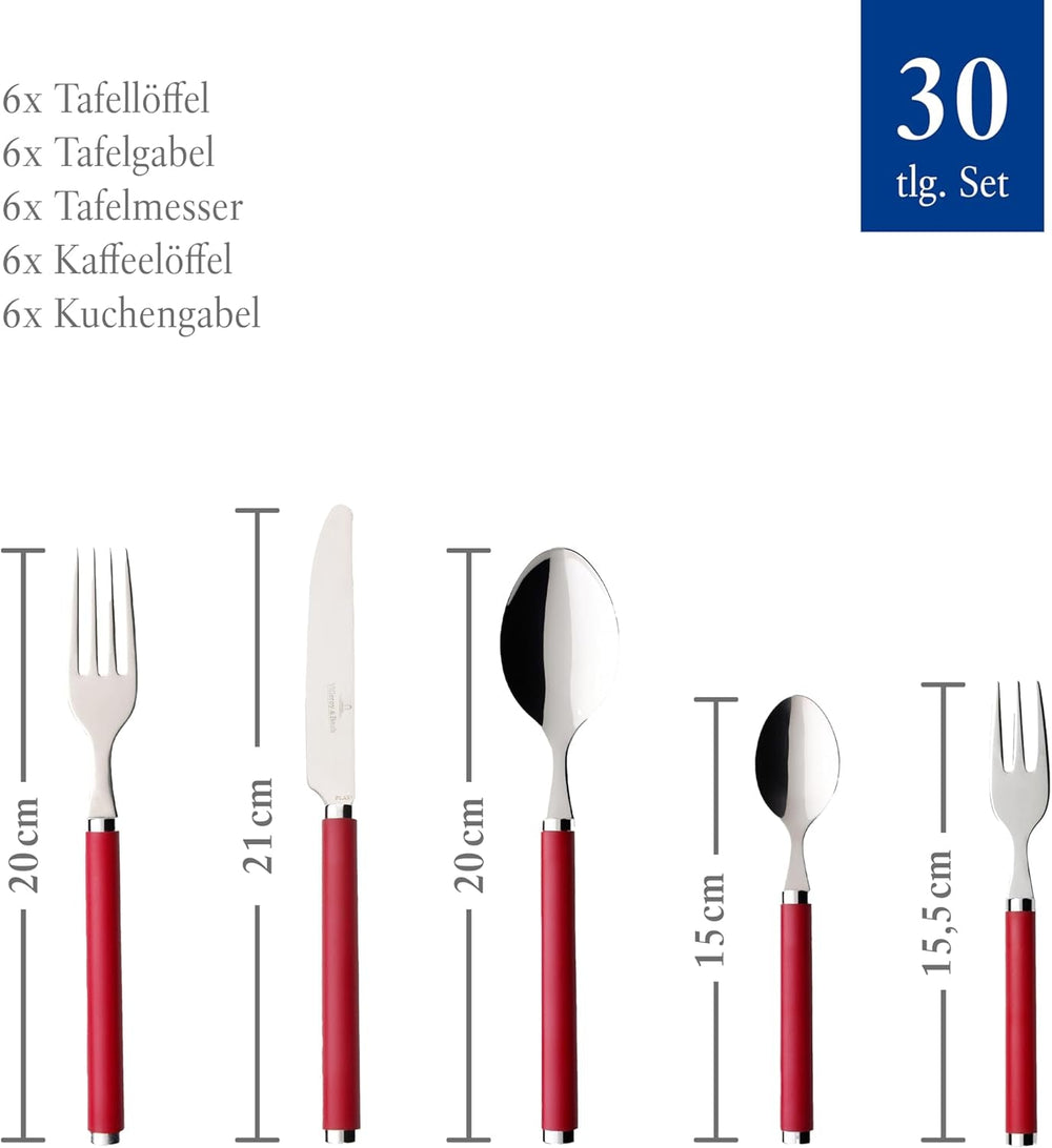 Villeroy & Boch - Jouez ! Ménagère Roses Rouges 30 pièces Cuisine Naty Shop