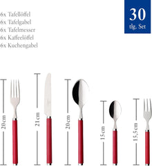 Villeroy & Boch - Jouez ! Ménagère Roses Rouges 30 pièces Cuisine Naty Shop