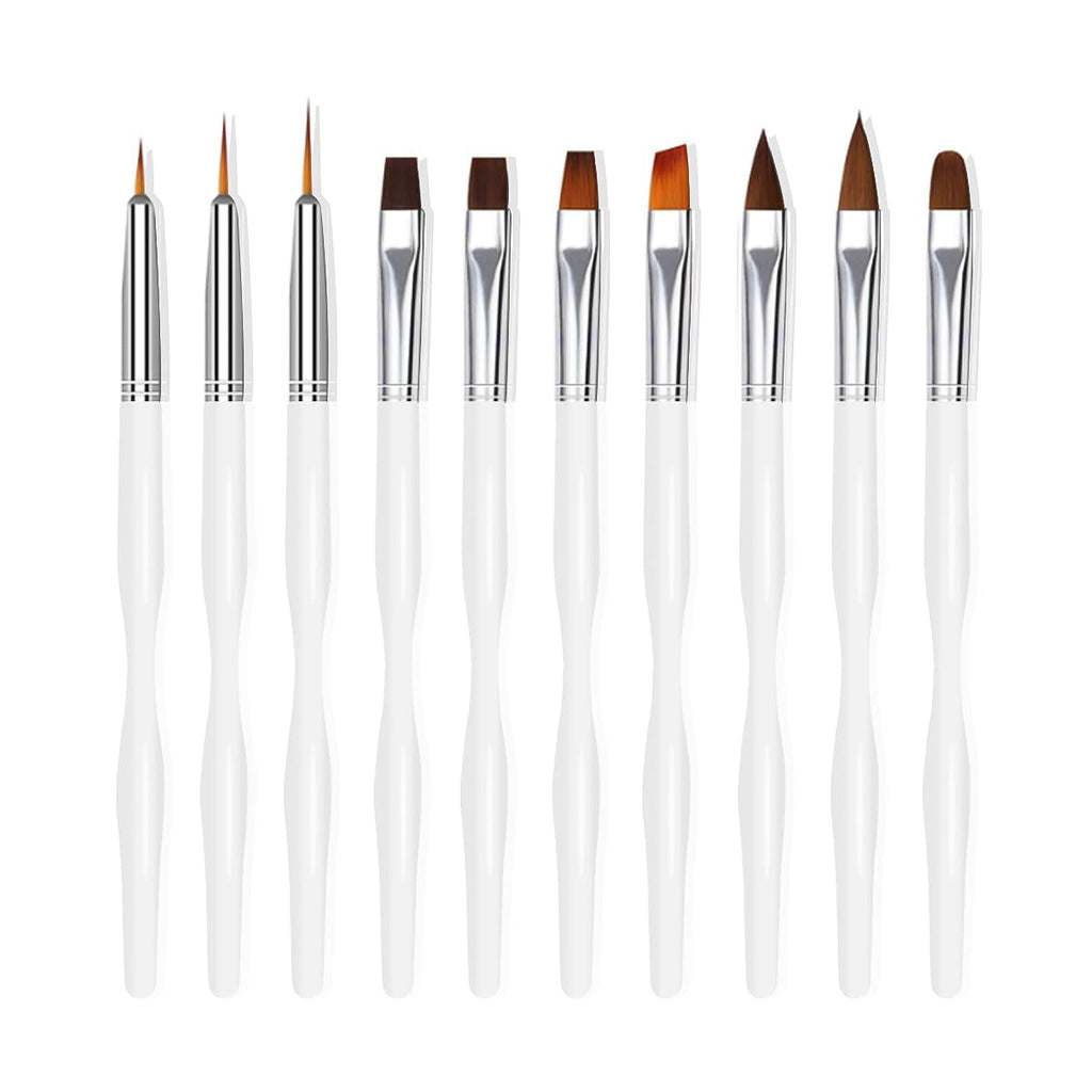 Nail Art Pinsel Set, 10Pcs Nageldesign Malerei Pinsel, Professionelle Nail Art Design Pinsel, Nail Fine Liner Pinsel, Schwarz