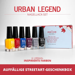 Bel London Urban Legend - Set de ojă cu uscare rapidă - Set de ojă non-toxice, ecologice și normale, fără lumină UV, pentru o manichiură perfectă acasă, 6 culori