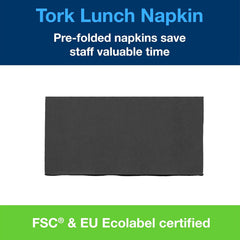 Tork 477851 Serviettes à déjeuner noires 1/8 pliées / Serviettes en papier pré-pliées 2 épaisseurs pour collations ou petits repas / Qualité avancée / 10 X 200 (2000) serviettes / 32,6 X 33 cm (L X L)