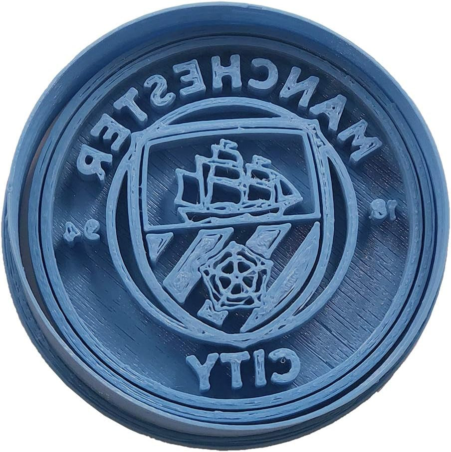 Équipe de football de Manchester City Bleu 8 x 7 x 1,5 cm