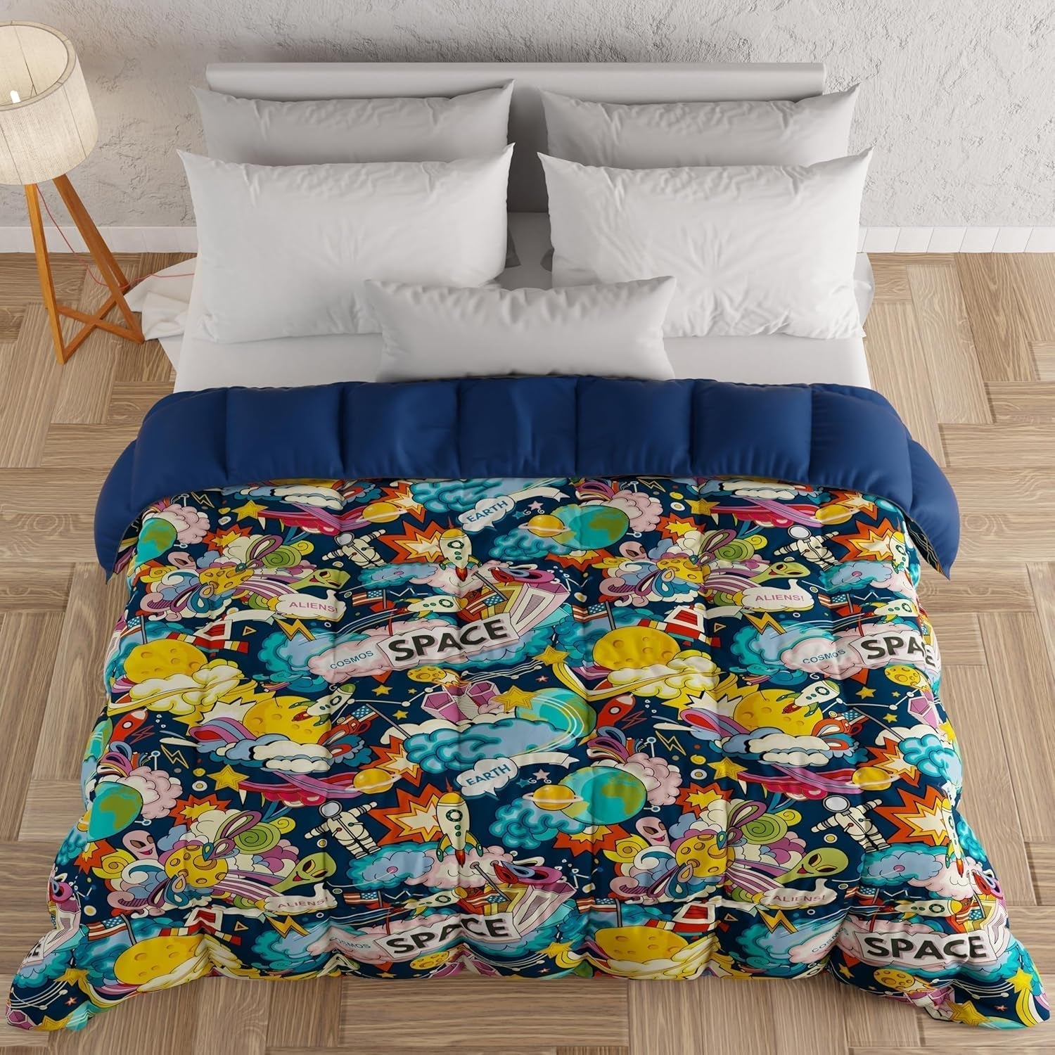 PETTI Artigiani Italiani - Couette d'hiver, Couette d'hiver, Couette simple, Double face, Impression monochrome et numérique, microfibre 100% hypoallergénique, Made in Italy Couettes et couettes Naty Shop