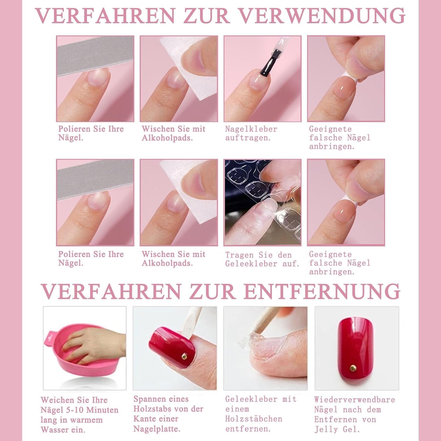 Ensemble de faux ongles ballerine dégradé 360 pièces, ongles artificiels à coller dégradé blanc rose avec 2 stylos à huile pour ongles, faux ongles moyens ombrés pour femmes à faire soi-même