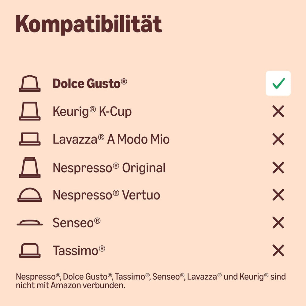 par Amazon Café au Lait Dolce Gusto capsules de café compatibles, 48 ​​capsules (3 Packungen mit je 16 Stück)