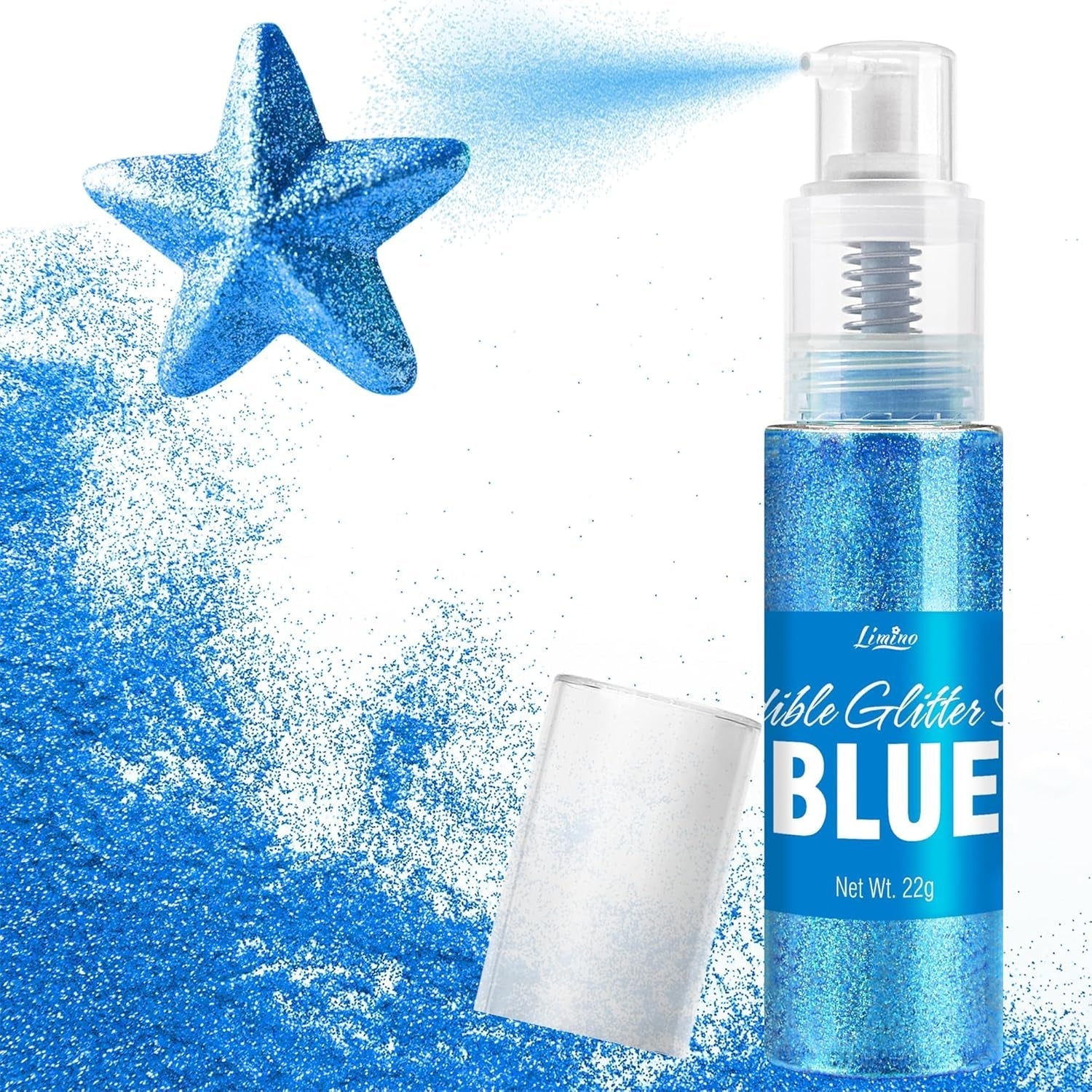 Paillettes comestibles, spray, différentes couleurs, 22 grammes Naty Shop Blue